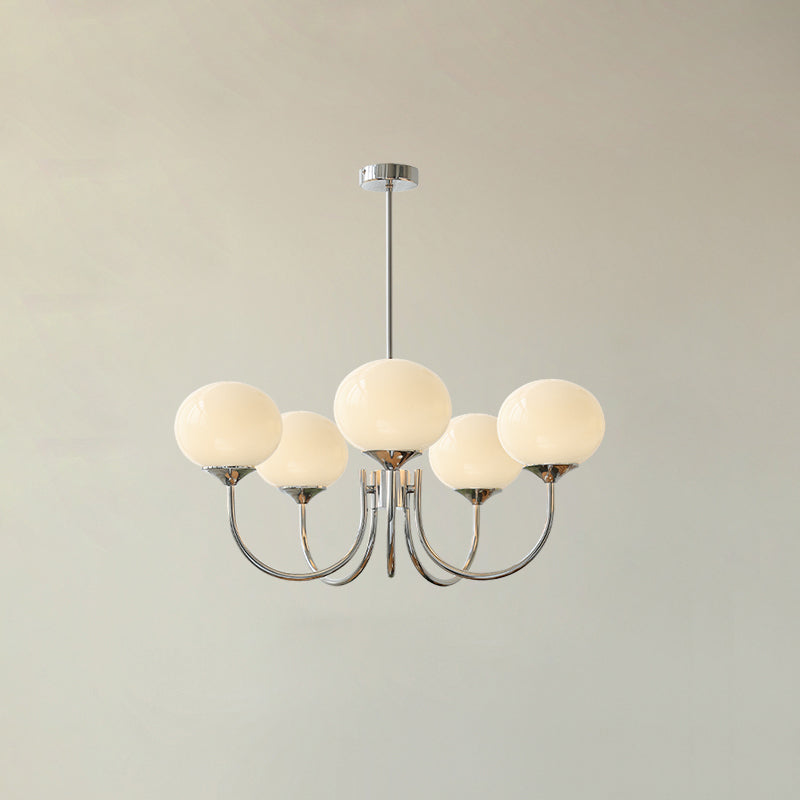Marshmallow chandelier Moktan Sabai — modern glass bubble with pink hand-sprayed shades on Tampa Home & Garden Store