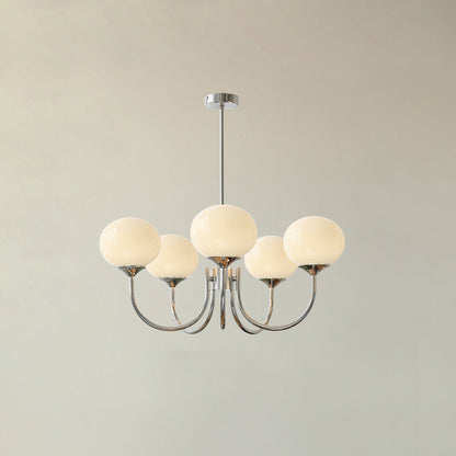 Marshmallow chandelier Moktan Sabai — modern glass bubble with pink hand-sprayed shades on Tampa Home & Garden Store