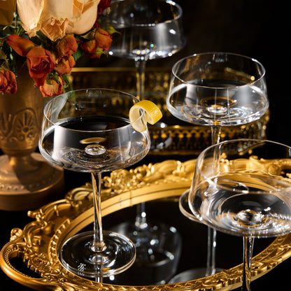 Stylish Set of Four Clear Spritz Glasses