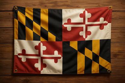 Maryland Flag with Grommets Along the Edges for Wall Hanging - Tampa Home & Garden Store