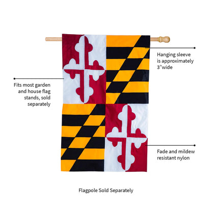 Maryland State Flag House Applique Flag - Tampa Home & Garden Store