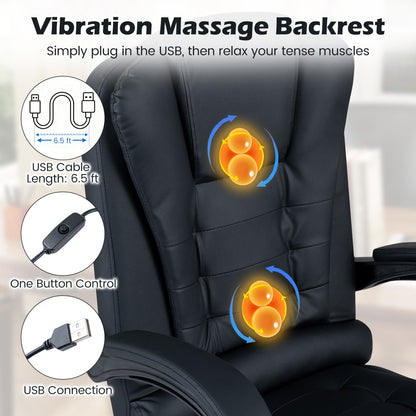 Massage Office Chair with USB vibration backrest and reclining footrest DirectDeals on Tampa Home & Garden Store