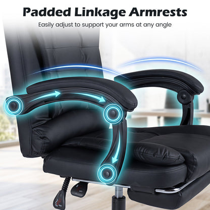 DirectDeals massage office chair with footrest in black leatherette, reclining backrest on Tampa Home & Garden Store