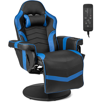 Sillón reclinable para videojuegos con masaje y altura ajustable - Rosa