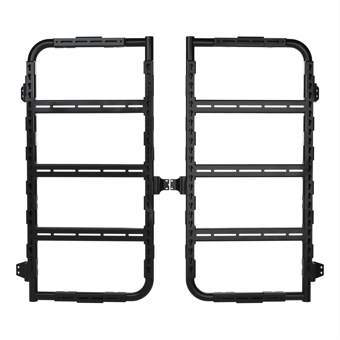 Avatar Massif van rear door storage mounting system black powder coated steel dual rail rack on Tampa Home & Garden Store