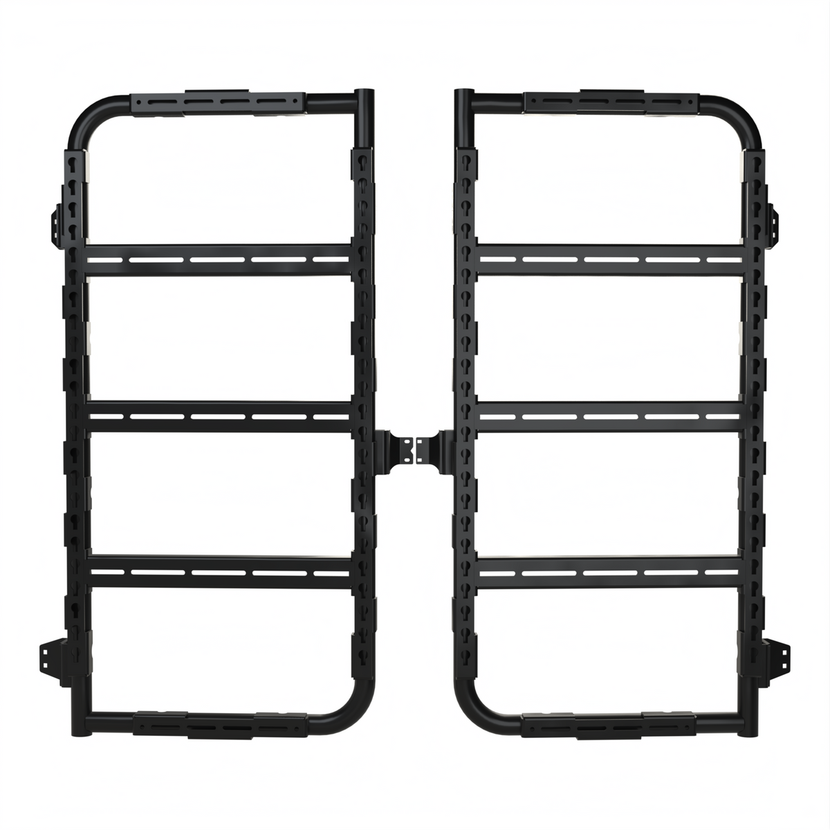 Avatar Massif van rear door storage mounting system black powder coated steel dual rail rack on Tampa Home & Garden Store