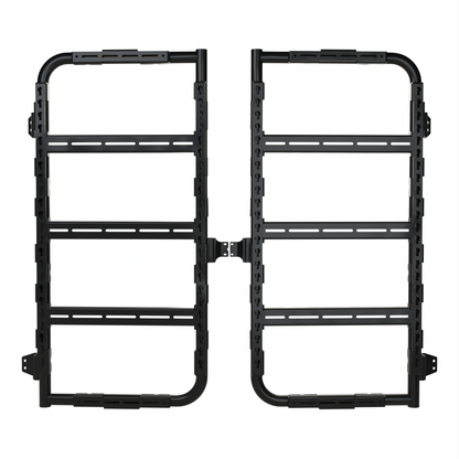 Avatar Massif van rear door storage mounting system black powder coated steel dual rail rack on Tampa Home & Garden Store