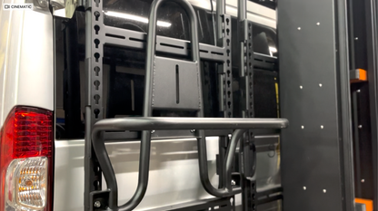 Avatar Massif Van Rear Door Storage Mounting System gray steel rack with perforated rails on Tampa Home & Garden Store