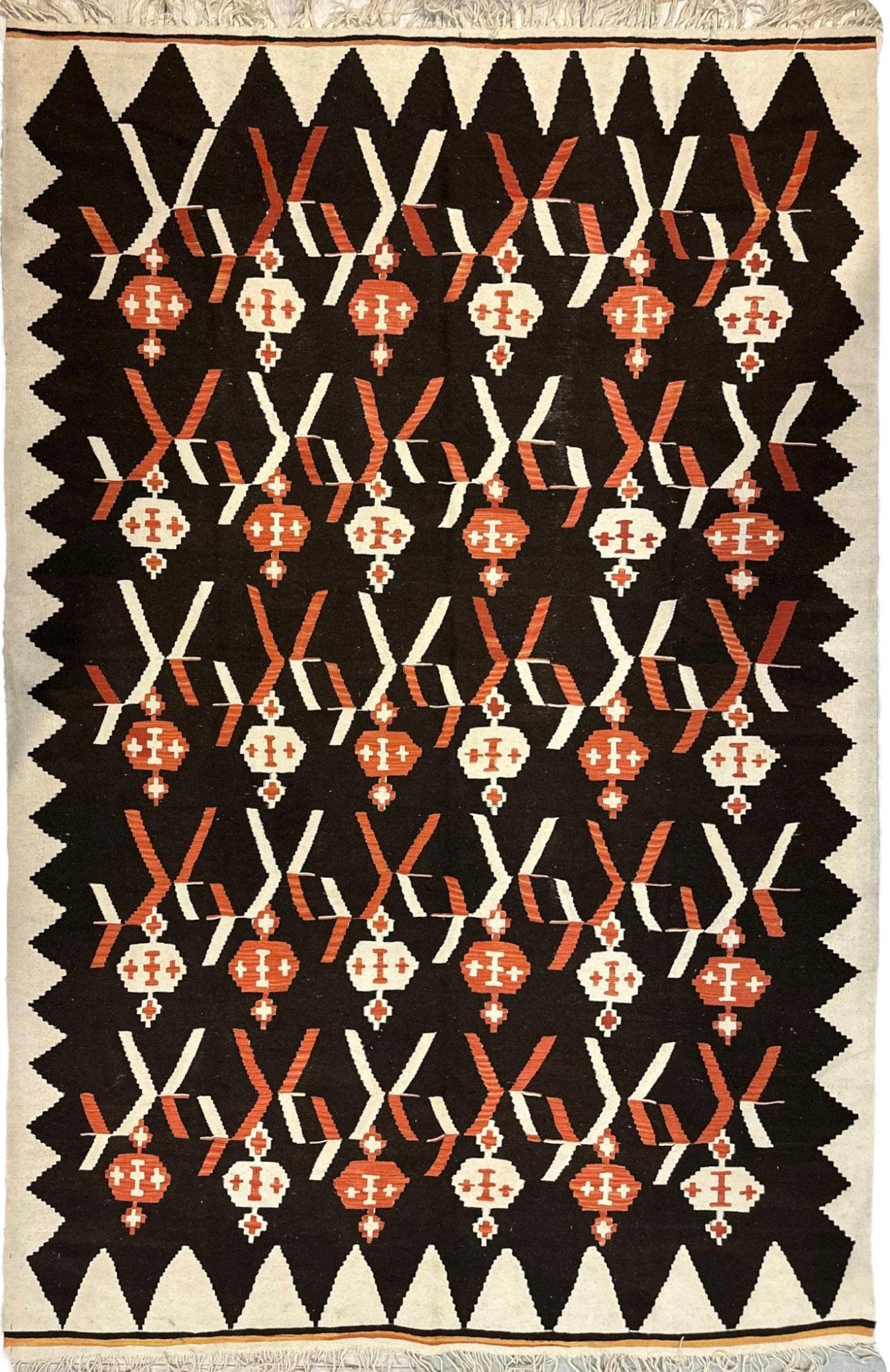 Masterpiece Large Vintage minimalistic Karabakh Kilim 7’5” x 11’ - Tampa Home & Garden Store