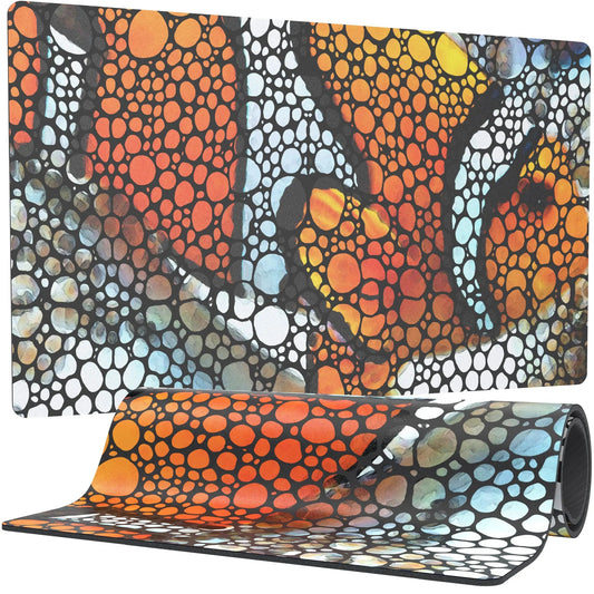 Flipper Aquarium Mat with Clownfish Artwork; orange pebble pattern on Tampa Home & Garden Store