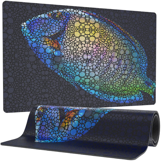 Flipper Aquarium Mat with Tang artwork on dark bubble-pattern background multicolor circles on Tampa Home & Garden Store