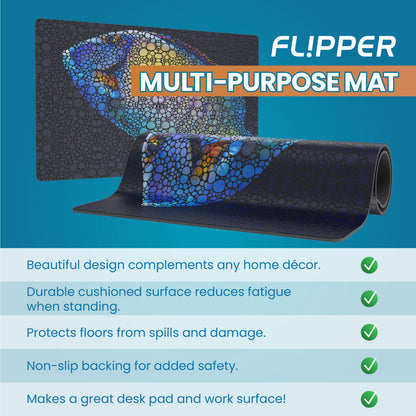 Flipper Aquarium Mat with Tang Artwork for Tanks