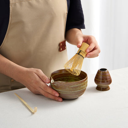 Japanese Matcha Set with Tortoise Bowl and Whisk