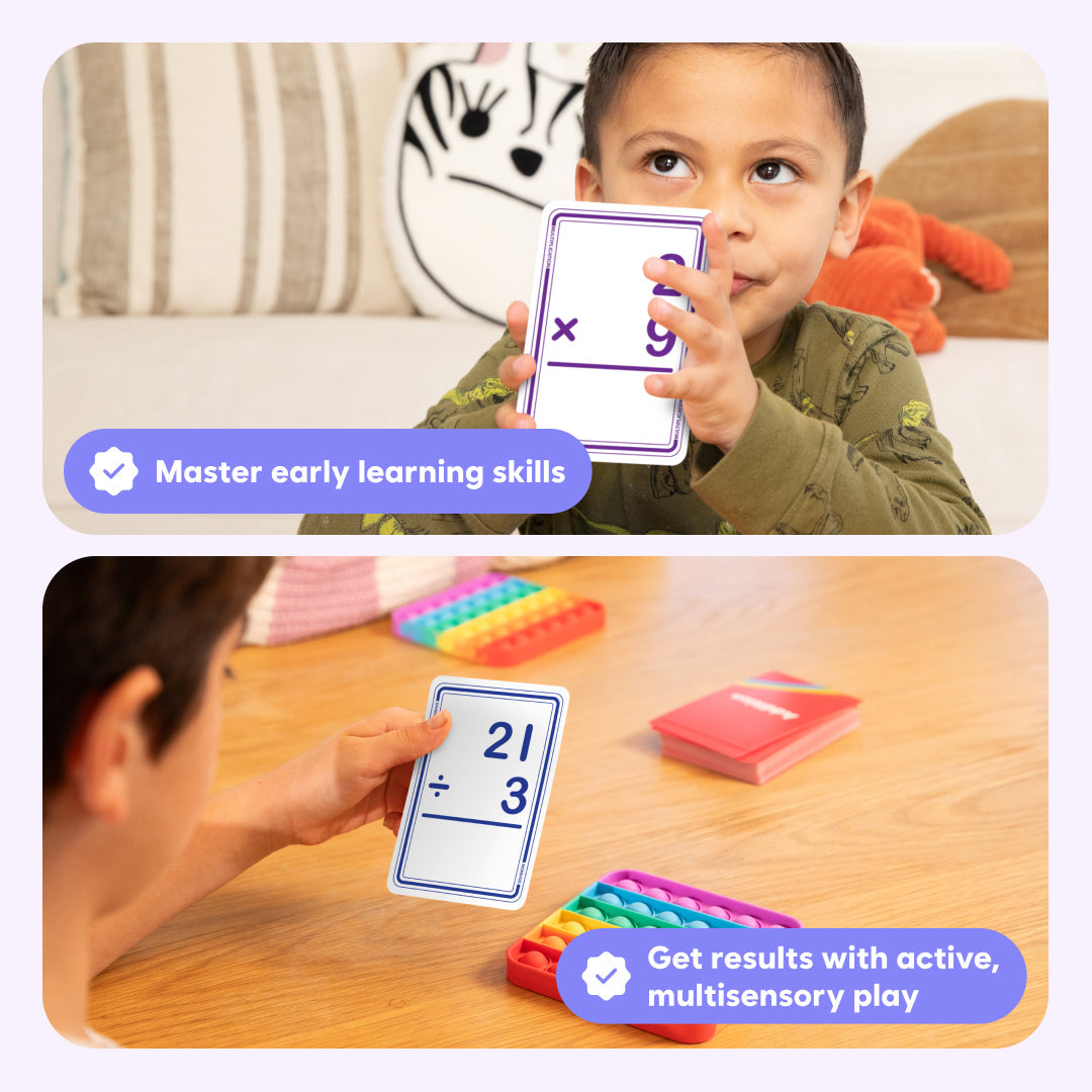 Math Card Pack Bundle educational flash cards for kids showing arithmetic on colorful cards on Tampa Home & Garden Store