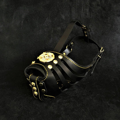 ''Maximus'' Basket Muzzle Black & Gold - Tampa Home & Garden Store