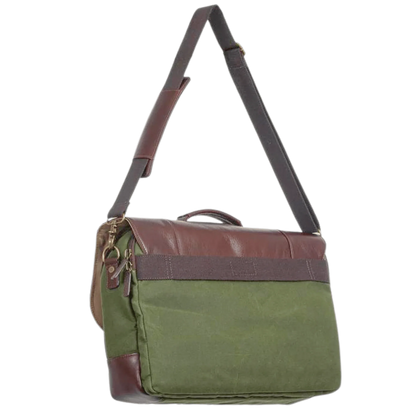 Maxwell Leather & Waxed Canvas Briefcase – Premium Laptop Bag & Canvas Briefcase