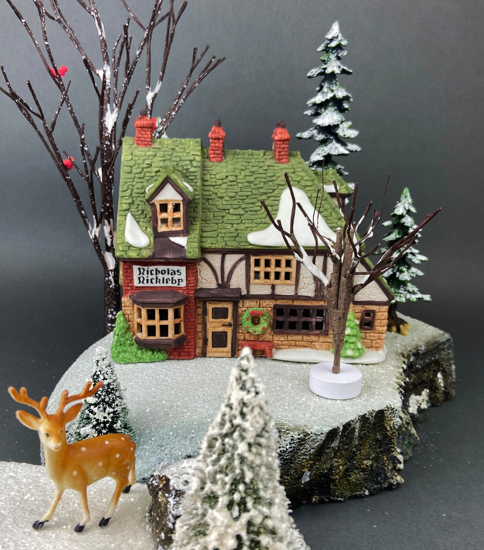 MayLie Cottage Porcelain Christmas Village House by Dept. 56. Dickens' Village Series. Illuminated Holiday Home Retail Display. Kids Room. - Tampa Home & Garden Store