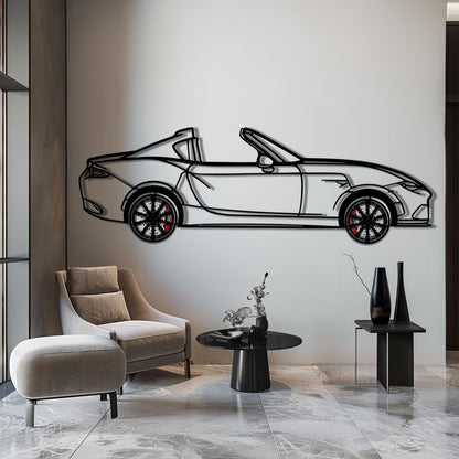 Mazda MX-5 RF Metal Car Wall Art with Rotating Wheels - JDM Roadster Silhouette - Interactive Automotive Wall Decor - KAFMEKA146 - Tampa Home & Garden Store