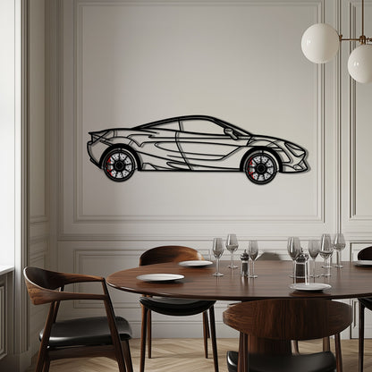 McLaren 720S Metal Car Wall Art with Rotating Wheels - British Supercar Silhouette - Interactive Automotive Wall Decor - KAFMEKA149 - Tampa Home & Garden Store