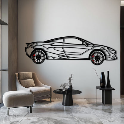 McLaren 720S Metal Car Wall Art with Rotating Wheels - British Supercar Silhouette - Interactive Automotive Wall Decor - KAFMEKA149 - Tampa Home & Garden Store