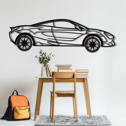 McLaren 720S Metal Car Wall Art with Rotating Wheels - British Supercar Silhouette - Interactive Automotive Wall Decor - KAFMEKA149 - Tampa Home & Garden Store
