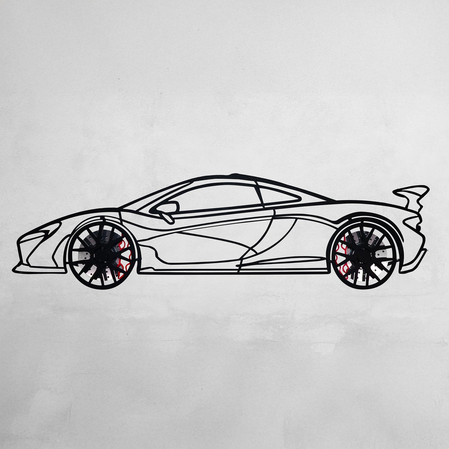 McLaren Wall Art – Exotic Supercar Steel Silhouette with Spinning Wheels-KAFMEKA031 - Tampa Home & Garden Store