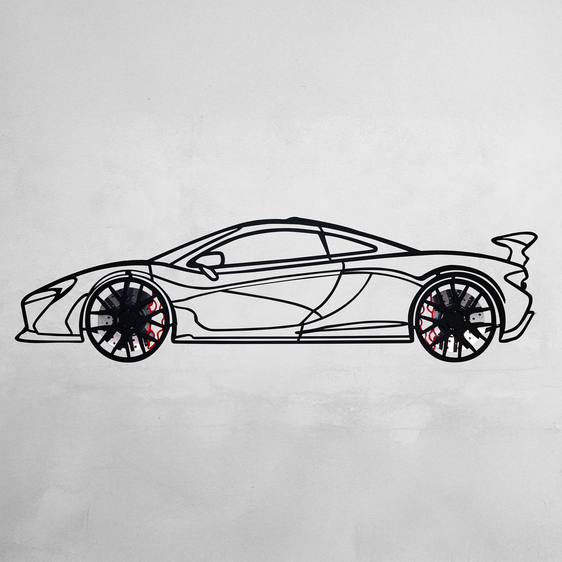 McLaren Wall Art – Exotic Supercar Steel Silhouette with Spinning Wheels-KAFMEKA031 - Tampa Home & Garden Store