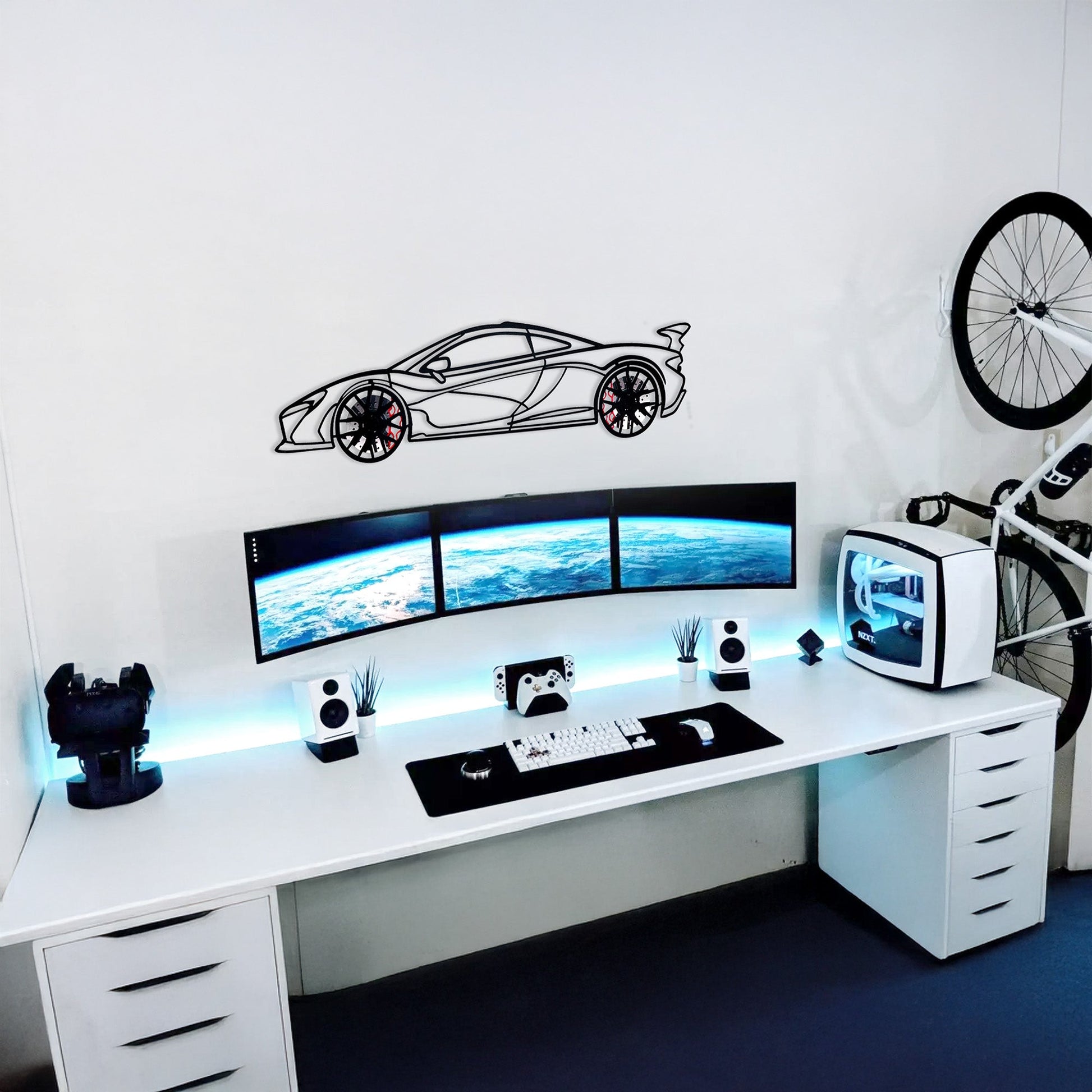 McLaren Wall Art – Exotic Supercar Steel Silhouette with Spinning Wheels-KAFMEKA031 - Tampa Home & Garden Store