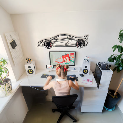 McLaren Wall Art – Exotic Supercar Steel Silhouette with Spinning Wheels-KAFMEKA031 - Tampa Home & Garden Store