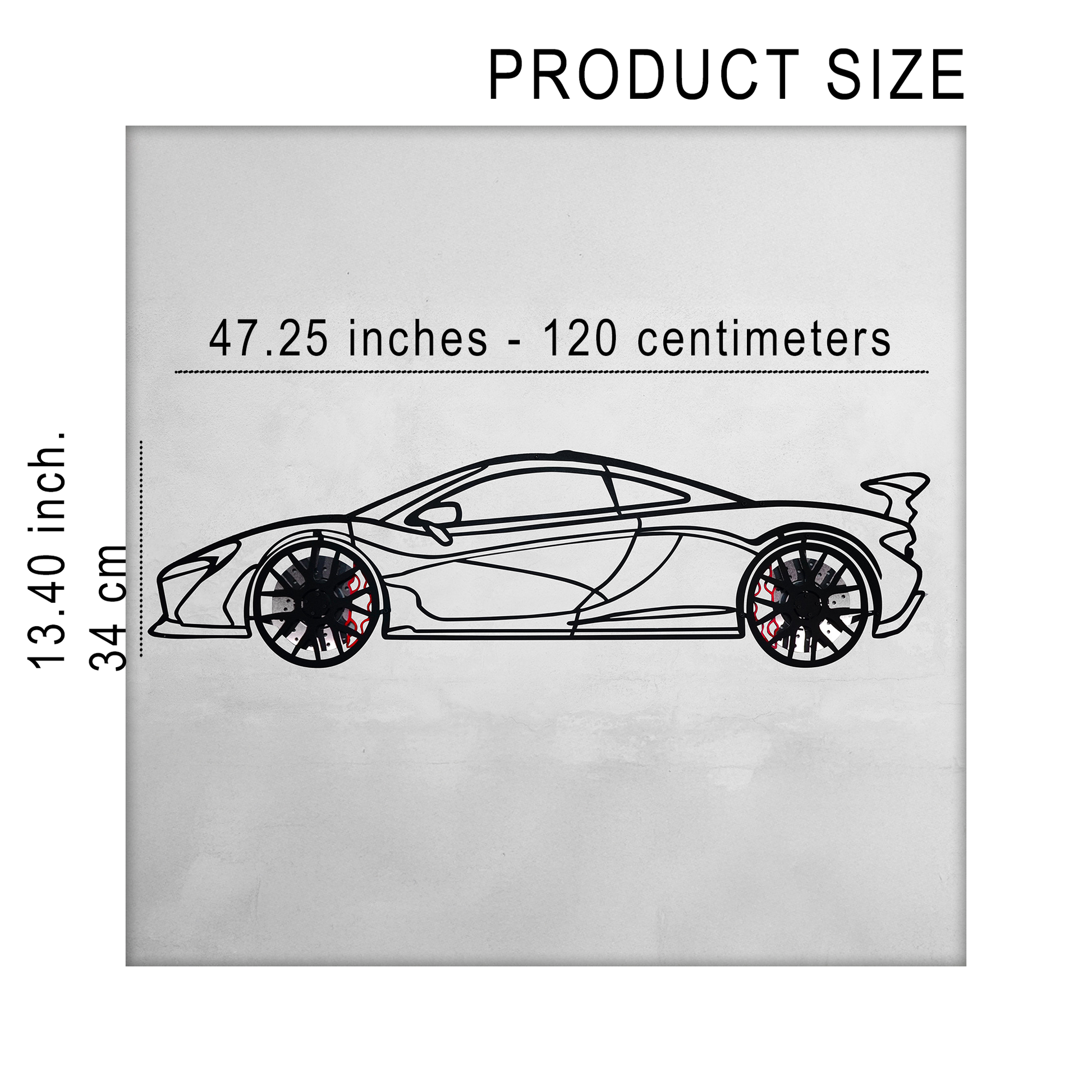 McLaren Wall Art – Exotic Supercar Steel Silhouette with Spinning Wheels-KAFMEKA031 - Tampa Home & Garden Store