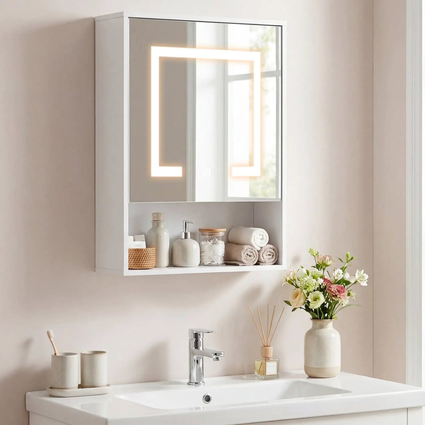 Medicine Cabinet Mirror and 3 Color LED Lights