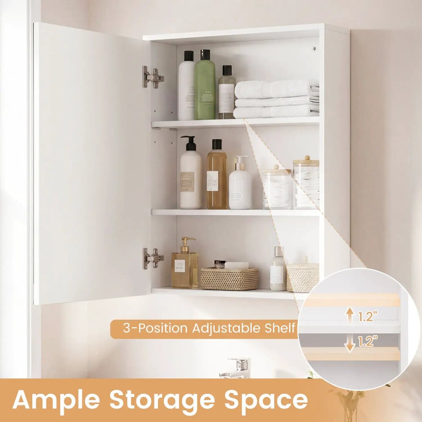 Medicine Cabinet Mirror and 3 Color LED Lights