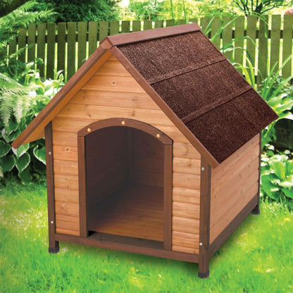 Medium 30-inch Solid Wood Dog House with Waterproof Shingle Roof - Tampa Home & Garden Store