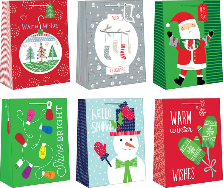 Medium Sized Whimsical Giftbag - Hello Snow - Tampa Home & Garden Store