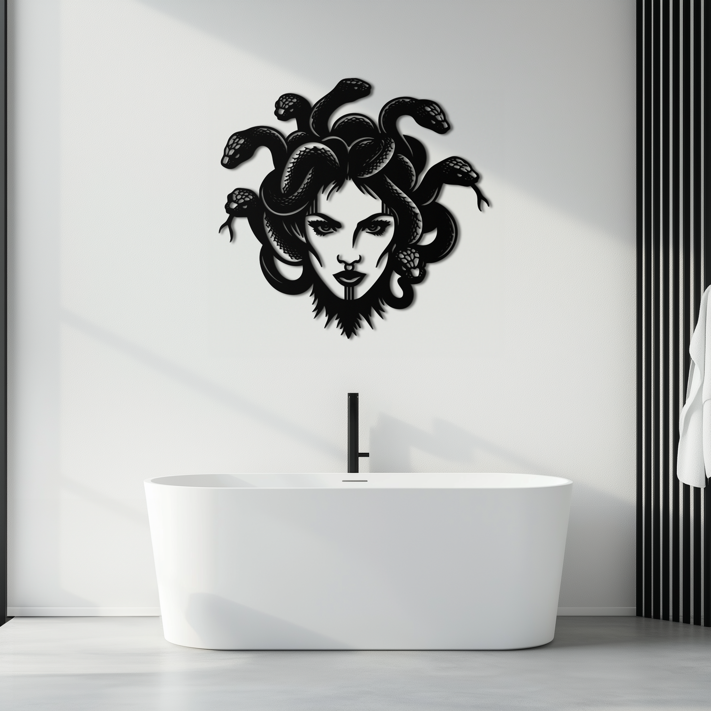 Medusa Metal Wall Art - Mythological Snake Hair Woman Steel Wall Decor- KAF481 - Tampa Home & Garden Store