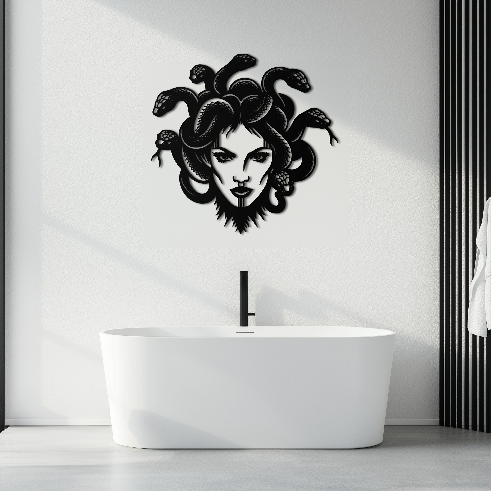 Medusa Metal Wall Art - Mythological Snake Hair Woman Steel Wall Decor- KAF481 - Tampa Home & Garden Store