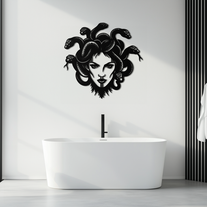 Medusa Metal Wall Art - Mythological Snake Hair Woman Steel Wall Decor- KAF481 - Tampa Home & Garden Store
