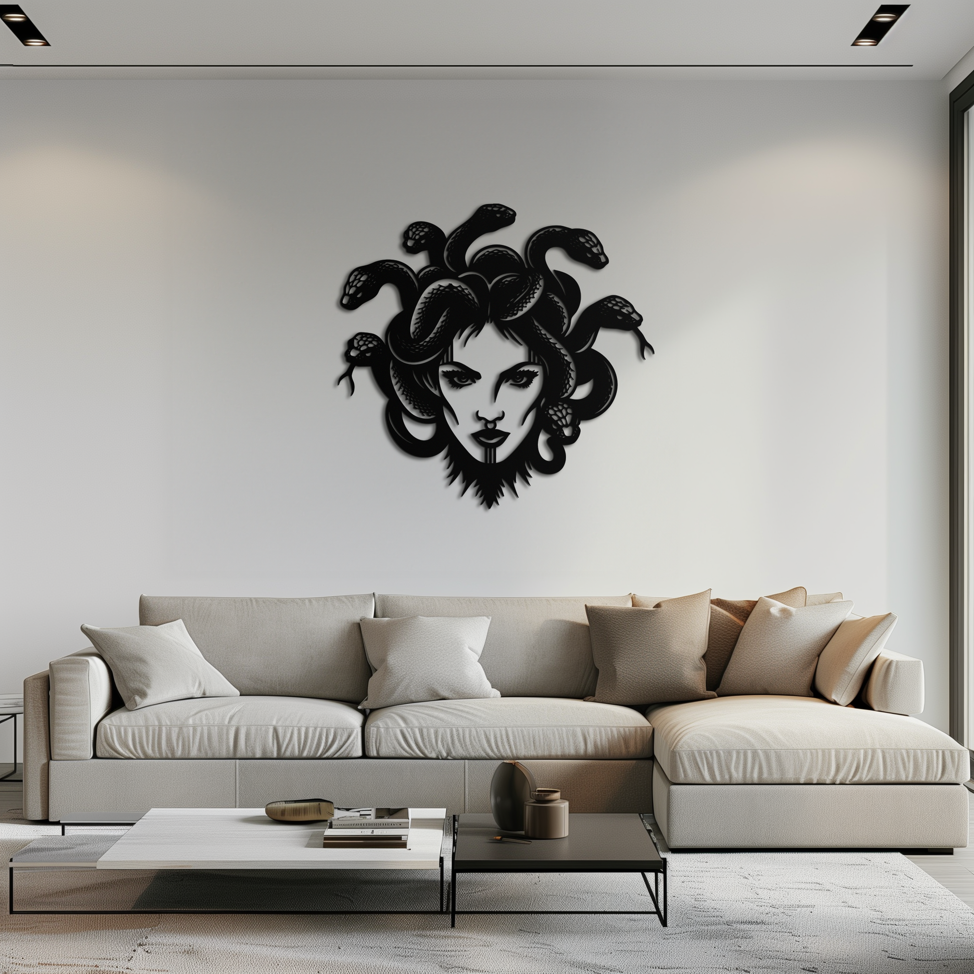 Medusa Metal Wall Art - Mythological Snake Hair Woman Steel Wall Decor- KAF481 - Tampa Home & Garden Store