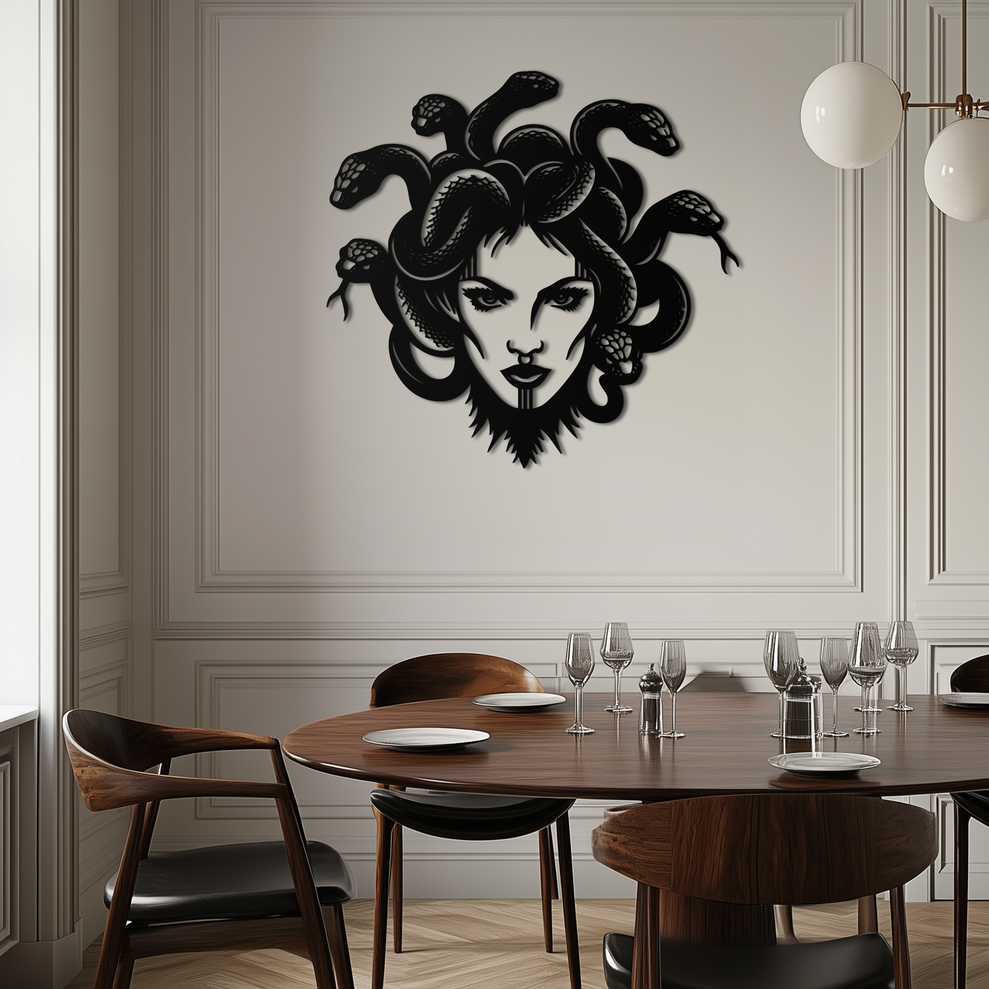 Medusa Metal Wall Art - Mythological Snake Hair Woman Steel Wall Decor- KAF481 - Tampa Home & Garden Store