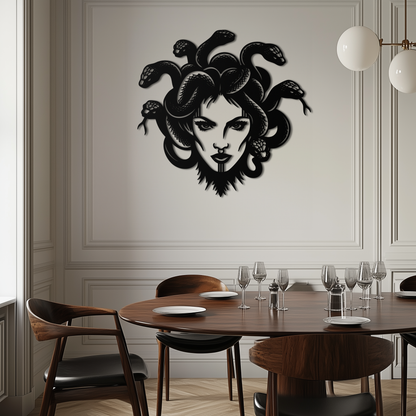 Medusa Metal Wall Art - Mythological Snake Hair Woman Steel Wall Decor- KAF481 - Tampa Home & Garden Store