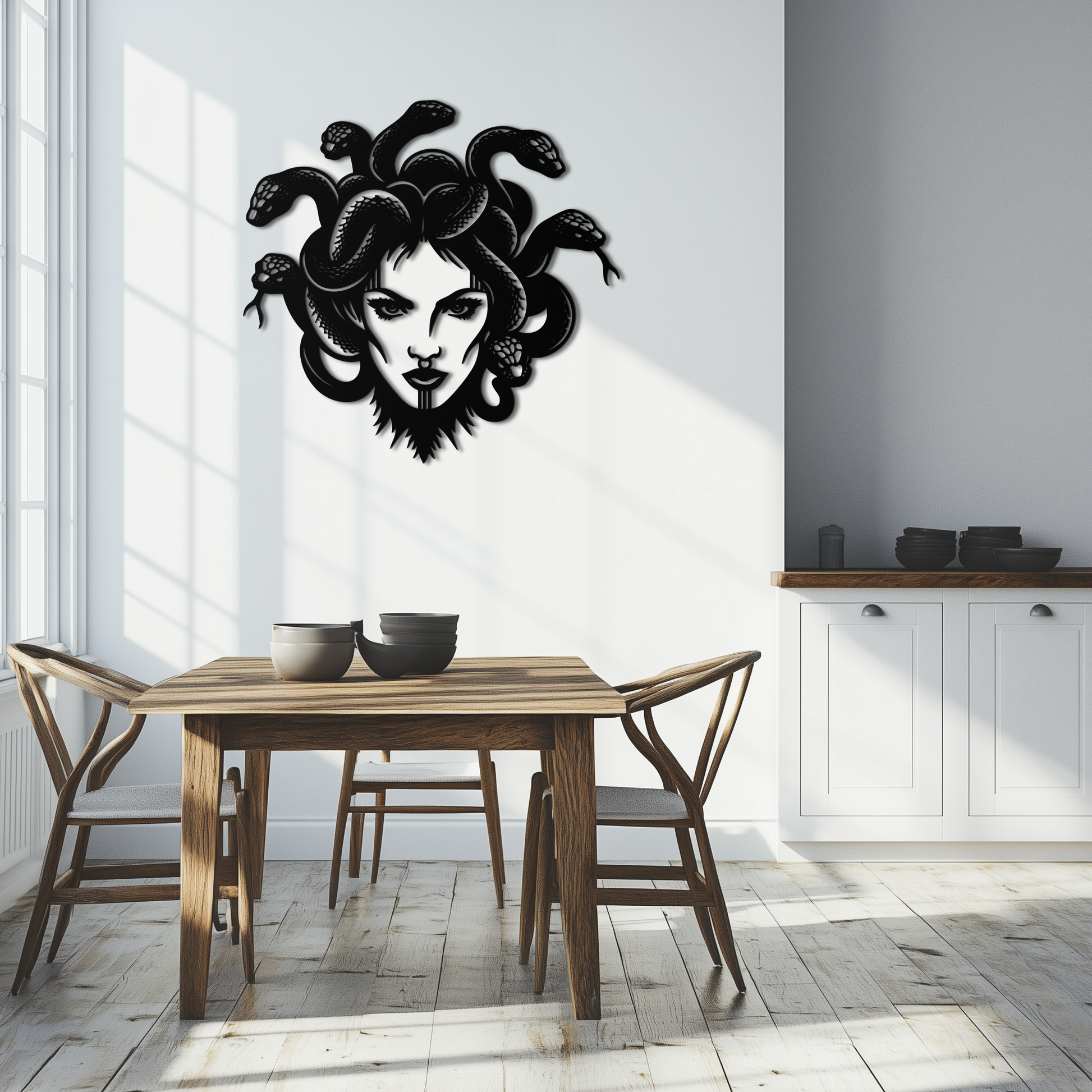 Medusa Metal Wall Art - Mythological Snake Hair Woman Steel Wall Decor- KAF481 - Tampa Home & Garden Store