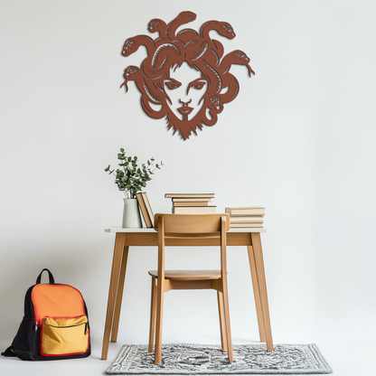 Medusa Metal Wall Art - Mythological Snake Hair Woman Steel Wall Decor- KAF481 - Tampa Home & Garden Store