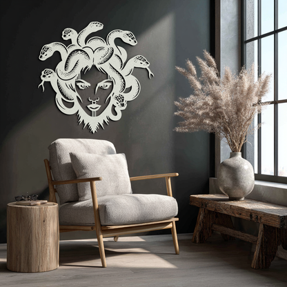 Medusa Metal Wall Art - Mythological Snake Hair Woman Steel Wall Decor- KAF481 - Tampa Home & Garden Store