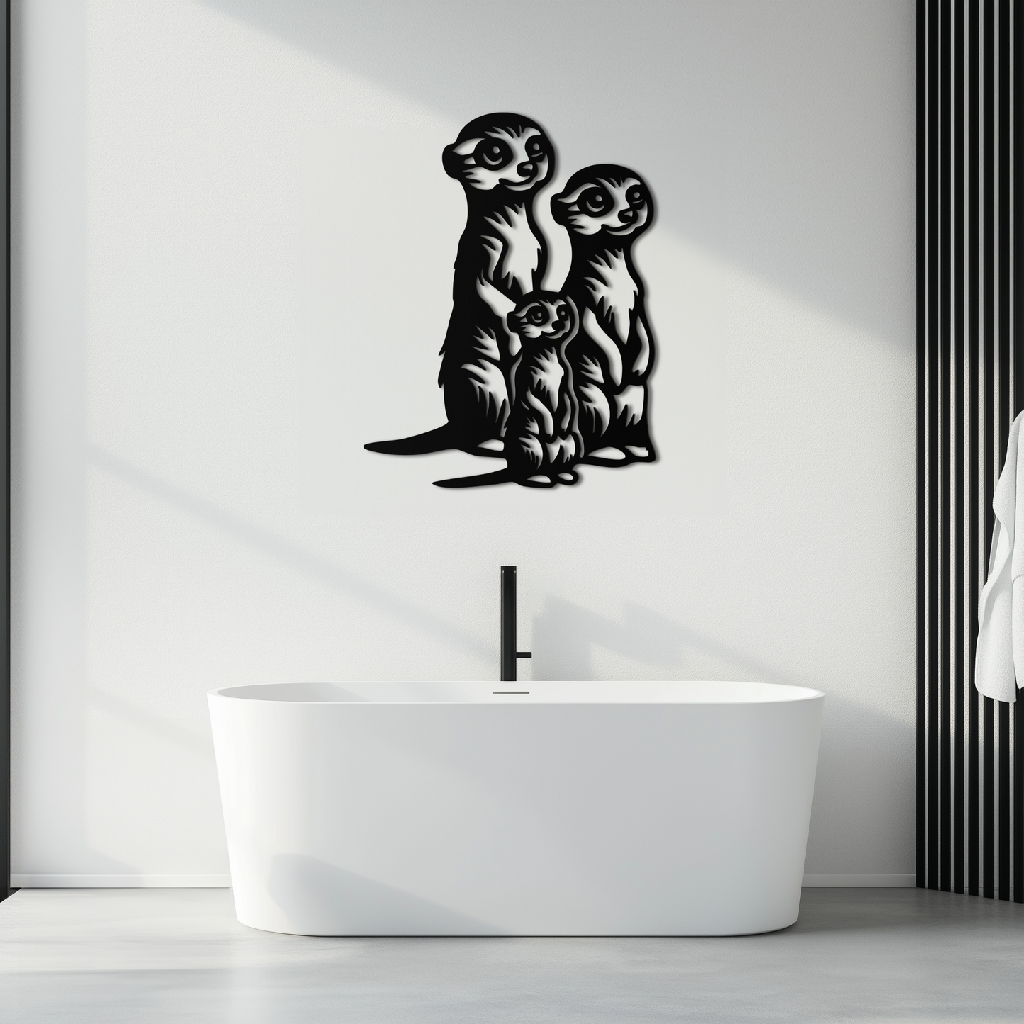 Meerkat Family Metal Wall Art – Playful Animal Silhouette Decor for Nature Lovers- KAF595 - Tampa Home & Garden Store