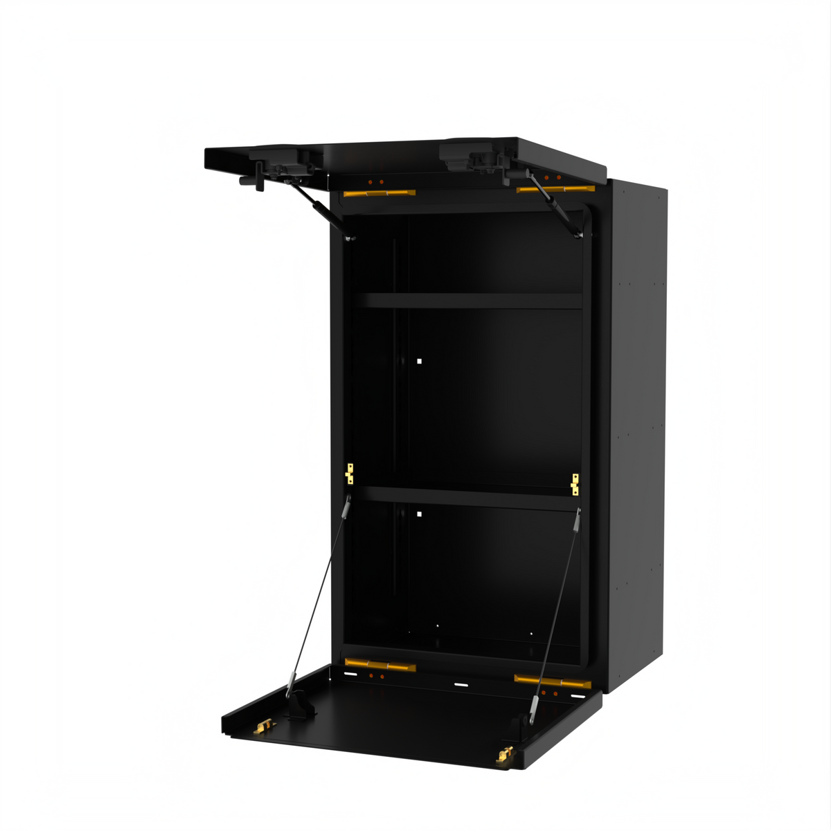 Avatar Mega Storage Box black metal cabinet with open lid and gas struts by avatar offroad on Tampa Home & Garden Store