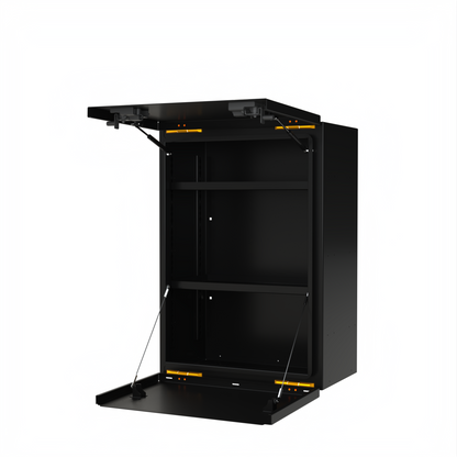 Avatar Mega Storage Box black metal cabinet with hydraulic lid supports by avatar offroad on Tampa Home & Garden Store