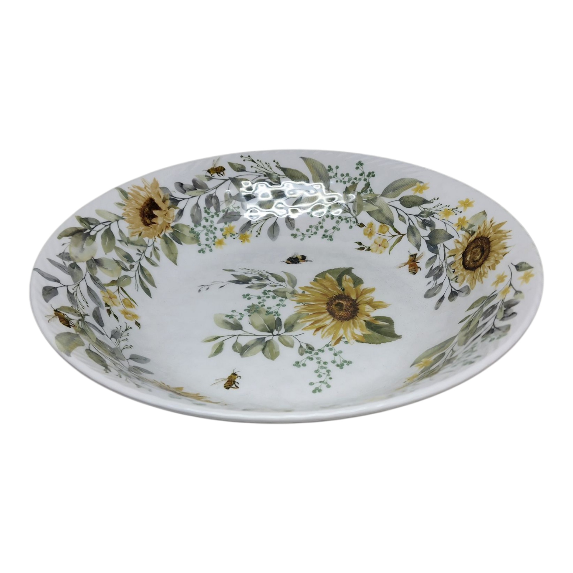 Melamine Bee Design Salad Bowl - 13 Inch - Tampa Home & Garden Store