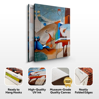 Three-panel canvas print Melodic Abstraction by Tailored Canvases, abstract artwork on crafting canvas on Tampa Home & Garden Store