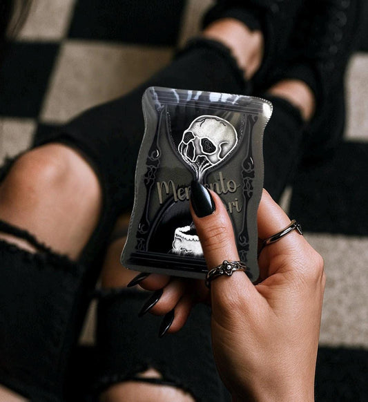 Memento Mori Sticker: Gothic Skull Hourglass, Waterproof Vinyl - Tampa Home & Garden Store