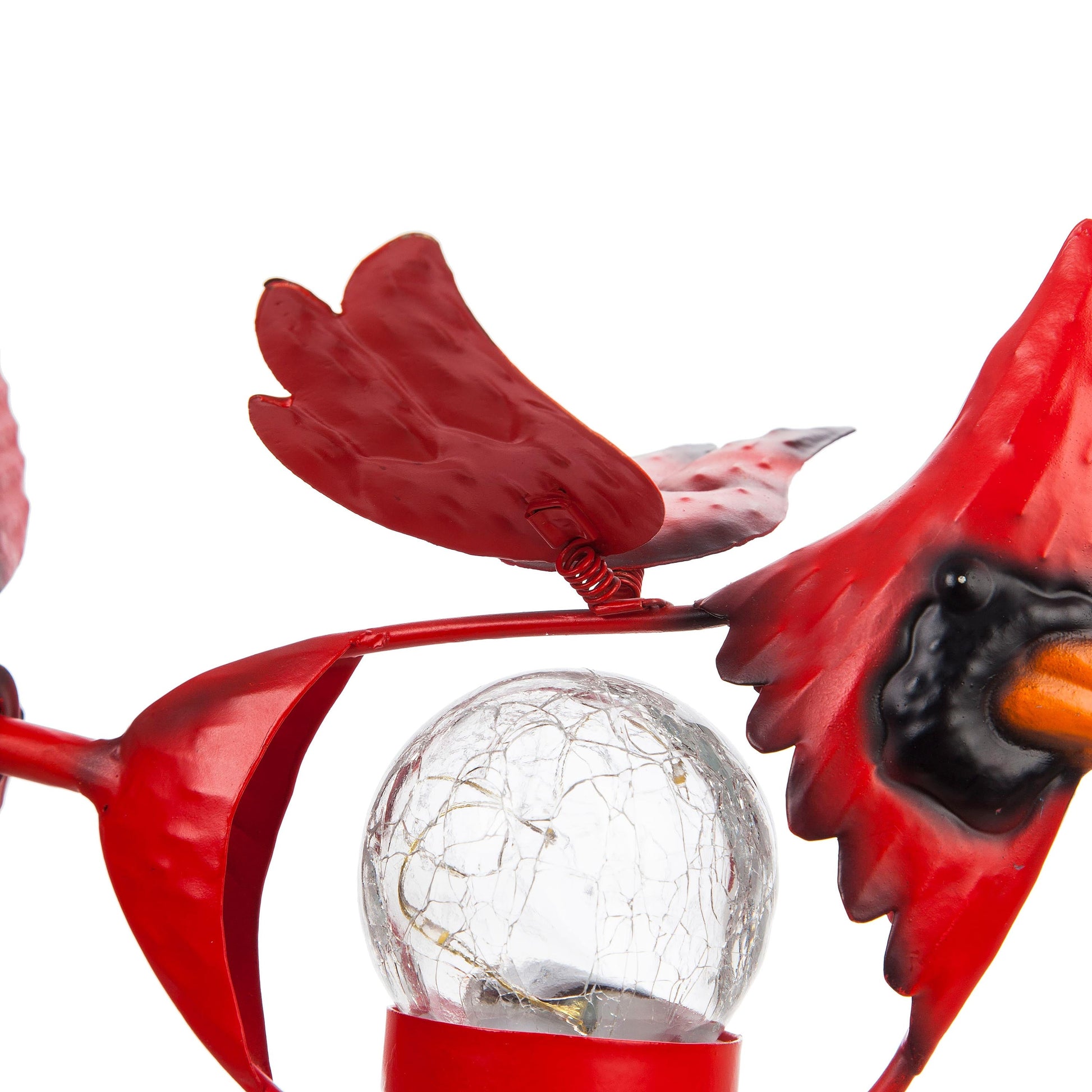 Memorial Mobile, Solar Cardinal Metal Wind Spinner with Glass Orb - Tampa Home & Garden Store